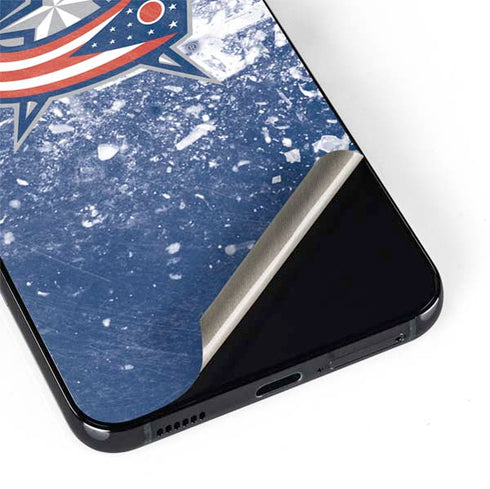 NHL Columbus Blue Jackets Frozen Galaxy S22 Plus Skin