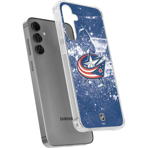 NHL Columbus Blue Jackets Frozen Galaxy S24 Plus Clear Case