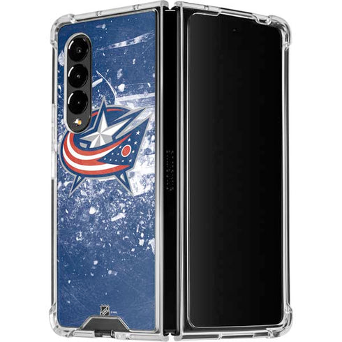 NHL Columbus Blue Jackets Frozen Galaxy Z Fold4 5G Clear Case