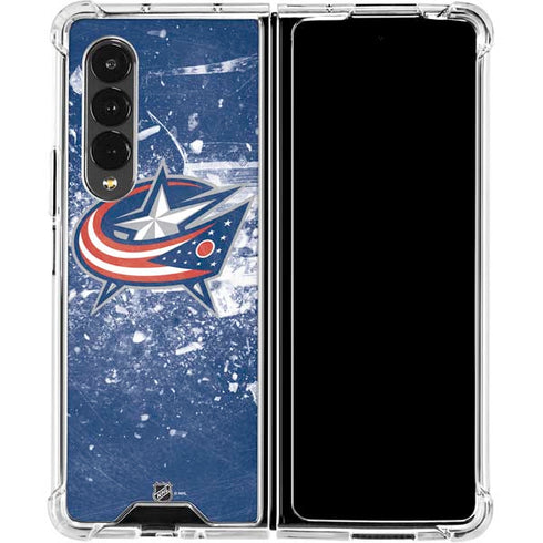 NHL Columbus Blue Jackets Frozen Galaxy Z Fold4 5G Clear Case