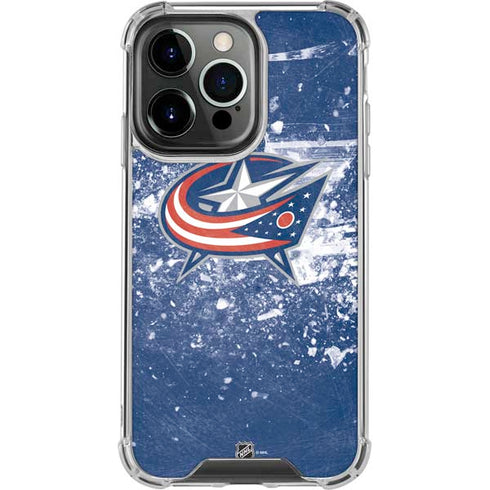 NHL Columbus Blue Jackets Frozen iPhone 13 Pro Clear Case