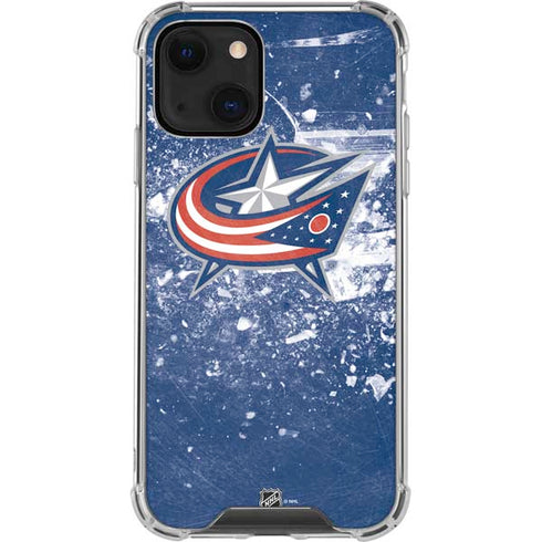 NHL Columbus Blue Jackets Frozen iPhone 14 Clear Case
