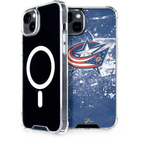 NHL Columbus Blue Jackets Frozen iPhone 15 Plus MagSafe Case