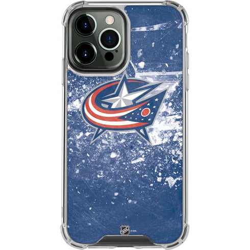 NHL Columbus Blue Jackets Frozen iPhone 14 Pro Max Clear Case
