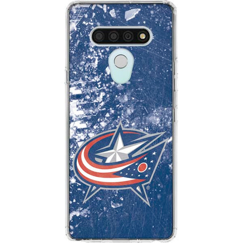 NHL Columbus Blue Jackets Frozen LG Stylo 6 Clear Case