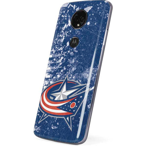 NHL Columbus Blue Jackets Frozen Moto E5 Plus Skin