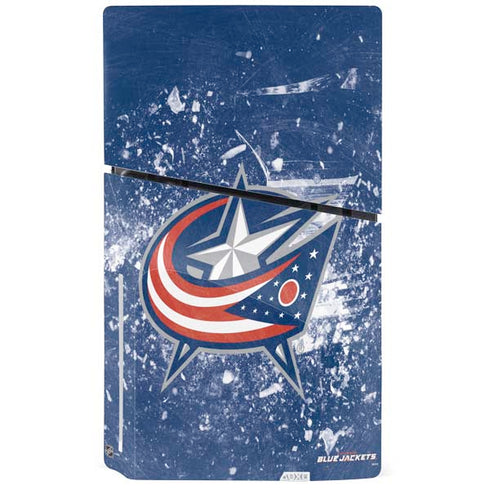 NHL Columbus Blue Jackets Frozen PS5 Slim Disk Console Skin