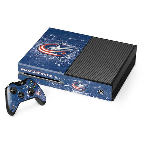 NHL Columbus Blue Jackets Frozen Xbox One Console and Controller Bundle Skin
