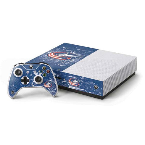NHL Columbus Blue Jackets Frozen Xbox One S Console and Controller Bundle Skin