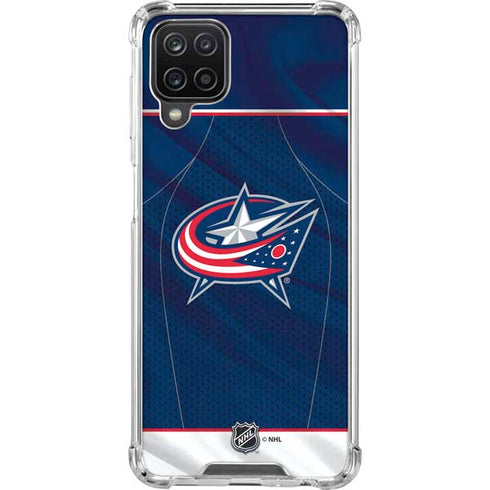 NHL Columbus Blue Jackets Jersey Galaxy A12 Clear Case