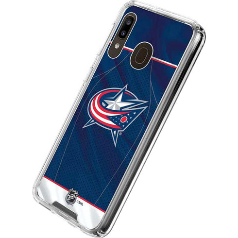 NHL Columbus Blue Jackets Jersey Galaxy A30 Clear Case