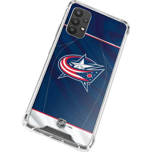 NHL Columbus Blue Jackets Jersey Galaxy A32 5G Clear Case