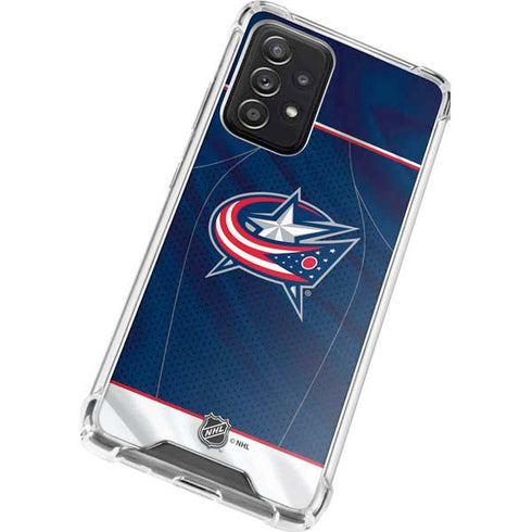 NHL Columbus Blue Jackets Jersey Galaxy A52 5G Clear Case