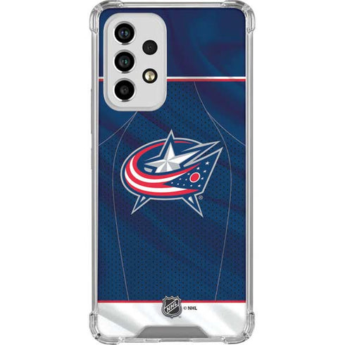 NHL Columbus Blue Jackets Jersey Galaxy A53 5G Clear Case