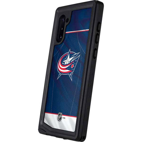 NHL Columbus Blue Jackets Jersey Galaxy Note 10 Waterproof Case