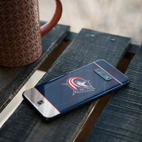 NHL Columbus Blue Jackets Jersey Galaxy S10e Skin
