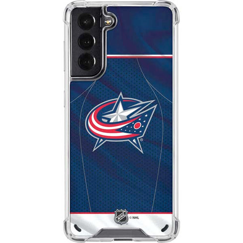 NHL Columbus Blue Jackets Jersey Galaxy S21 5G Clear Case