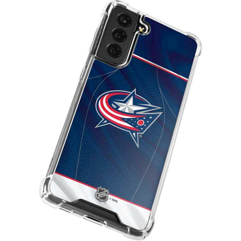 NHL Columbus Blue Jackets Jersey Galaxy S21 FE Clear Case