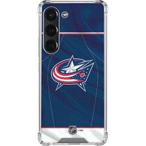 NHL Columbus Blue Jackets Jersey Galaxy S23 Clear Case