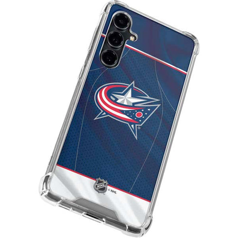 NHL Columbus Blue Jackets Jersey Galaxy S23 FE Clear Case