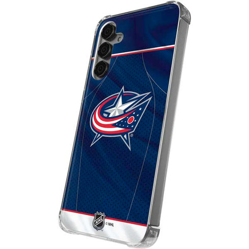 NHL Columbus Blue Jackets Jersey Galaxy S24 Plus Clear Case
