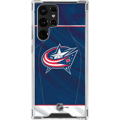 NHL Columbus Blue Jackets Jersey Galaxy S24 Ultra Clear Case