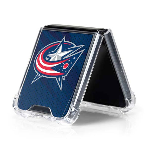 NHL Columbus Blue Jackets Jersey Galaxy Z Flip5 5G Clear Case