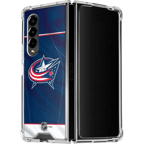 NHL Columbus Blue Jackets Jersey Galaxy Z Fold4 5G Clear Case