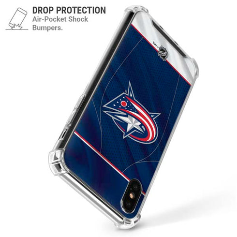 NHL Columbus Blue Jackets Jersey iPhone XS Max Clear Case