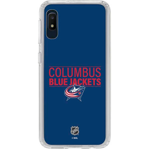 NHL Columbus Blue Jackets Lineup Galaxy A10e Clear Case