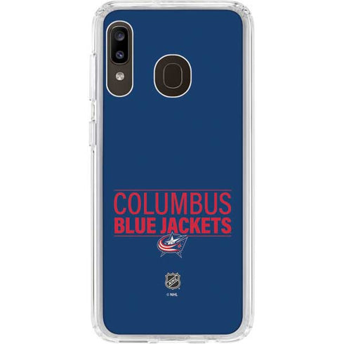 NHL Columbus Blue Jackets Lineup Galaxy A20 Clear Case