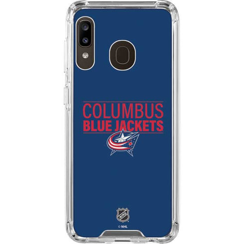 NHL Columbus Blue Jackets Lineup Galaxy A30 Clear Case