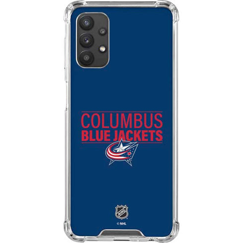 NHL Columbus Blue Jackets Lineup Galaxy A32 5G Clear Case