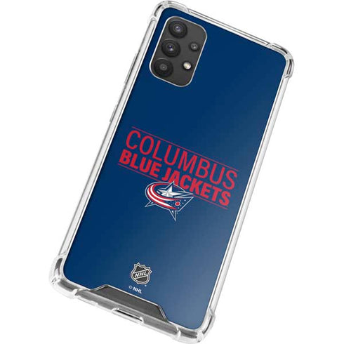 NHL Columbus Blue Jackets Lineup Galaxy A32 5G Clear Case
