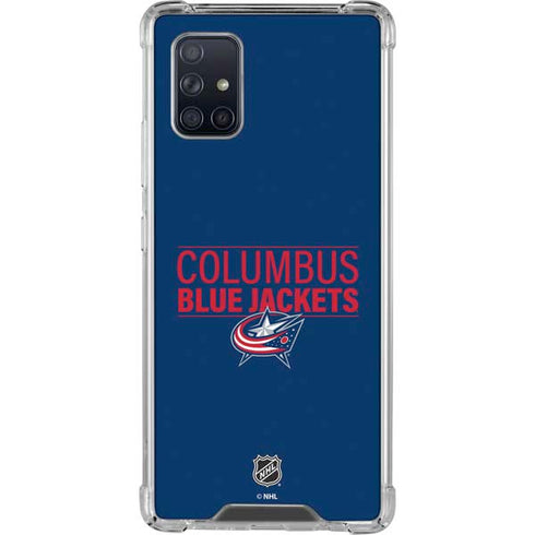 NHL Columbus Blue Jackets Lineup Galaxy A71 5G Clear Case