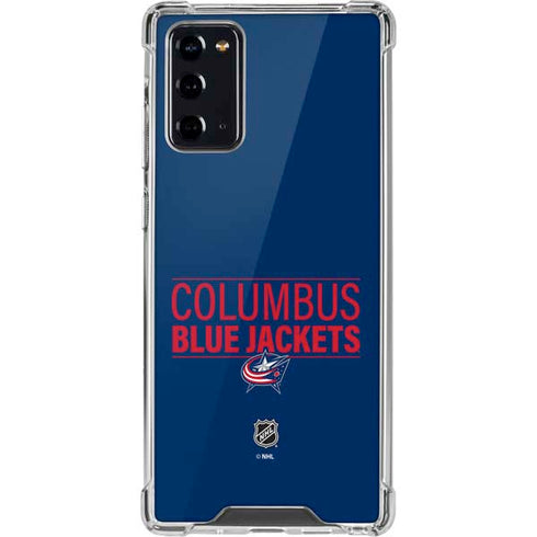 NHL Columbus Blue Jackets Lineup Galaxy Note20 5G Clear Case