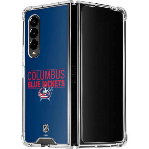 NHL Columbus Blue Jackets Lineup Galaxy Z Fold4 5G Clear Case