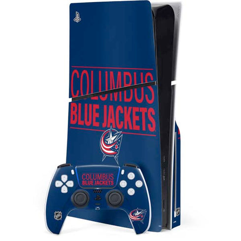 NHL Columbus Blue Jackets Lineup PS5 Slim Disk Bundle Skin