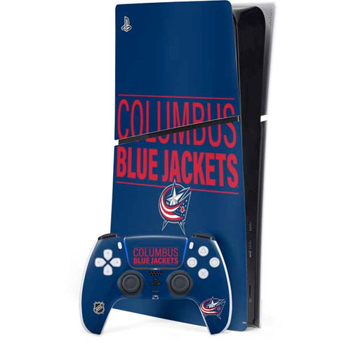 NHL Columbus Blue Jackets Lineup PS5 Slim Digital Edition Bundle Skin