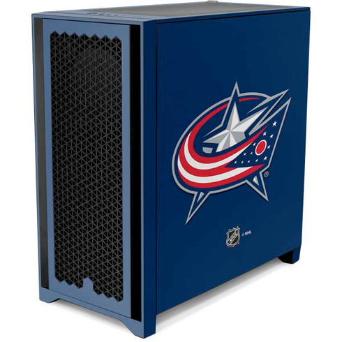 NHL Columbus Blue Jackets Logo Corsair 4000D Tempered Glass Mid-Tower ATX Case Skin