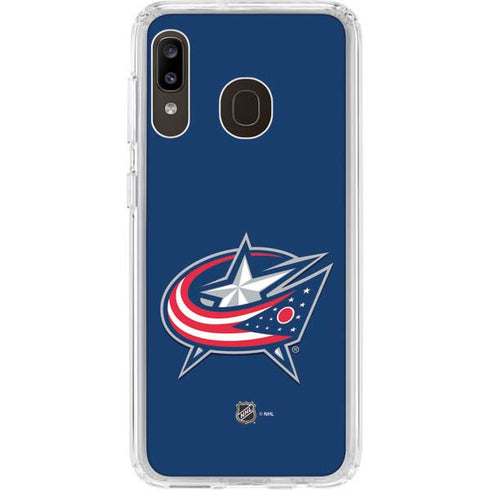 NHL Columbus Blue Jackets Logo Galaxy A20 Clear Case