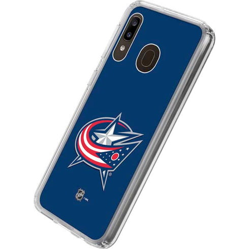 NHL Columbus Blue Jackets Logo Galaxy A20 Clear Case