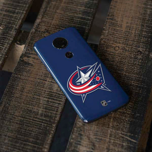 NHL Columbus Blue Jackets Logo Moto E5 Plus Skin