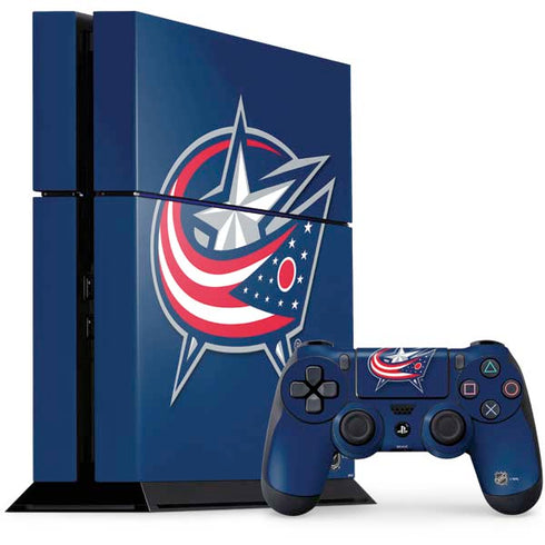 NHL Columbus Blue Jackets Logo PS4 Console and Controller Bundle Skin