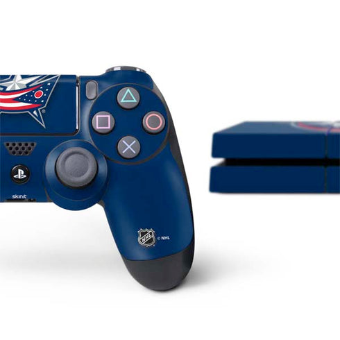 NHL Columbus Blue Jackets Logo PS4 Console and Controller Bundle Skin