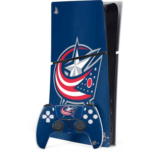 NHL Columbus Blue Jackets Logo PS5 Slim Digital Edition Bundle Skin