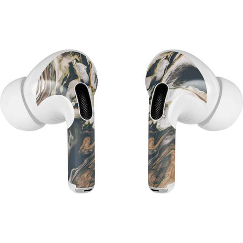 Copper and Black Marble Ink AirPods Pro 2nd Gen Skin