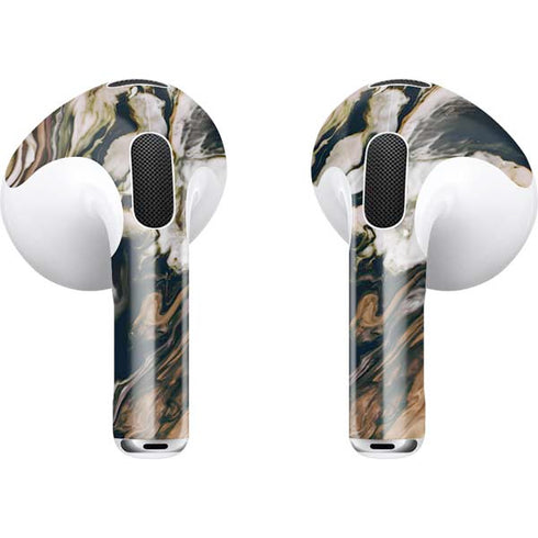 Copper and Black Marble Ink Apple AirPods (3rd Gen 2021) Skin