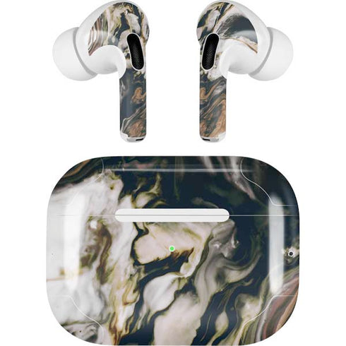 Copper and Black Marble Ink Apple AirPods Pro Skin