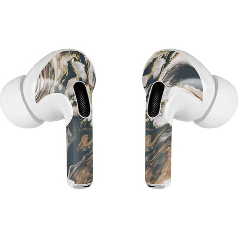 Copper and Black Marble Ink Apple AirPods Pro Skin